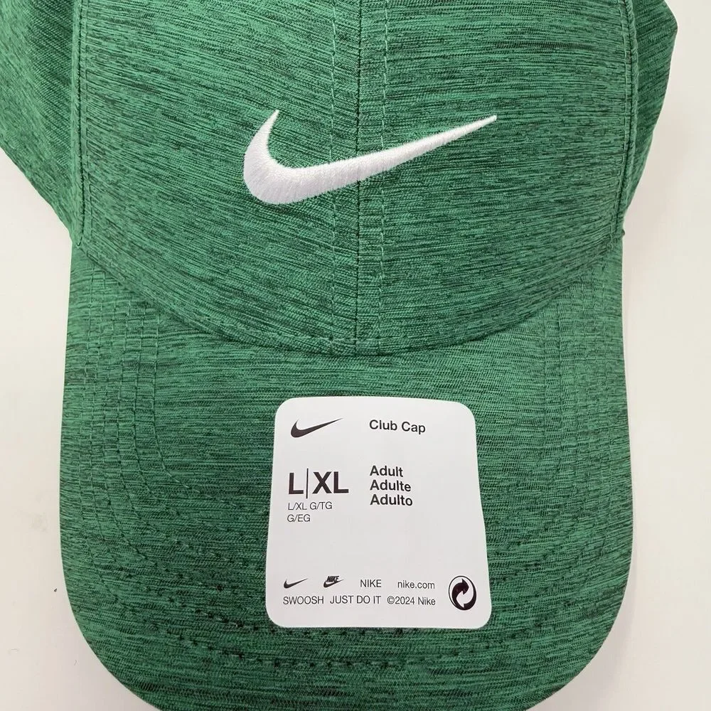 Nike Club Cap Size L/XL Green Adjustable Strapback Swoosh Structured Hat FB6451